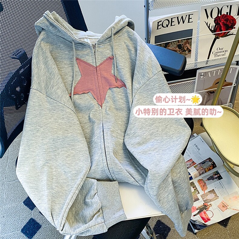 潮牌卫衣设计感上衣秋冬韩版宽松情侣开衫卫衣E585-P40图片