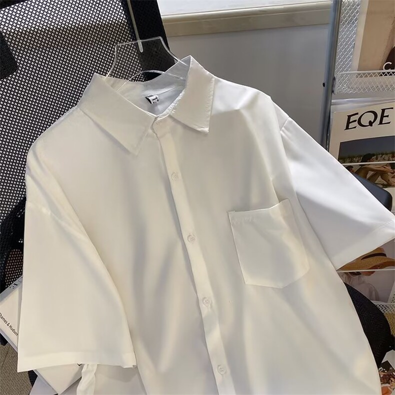 衬衫男短袖夏季薄衬衣外套日系潮牌痞帅宽松百搭上衣CS0134-P32,男装衬衫,星座308B-1