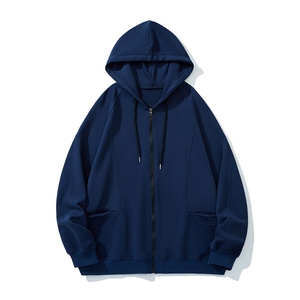 美式重磅拉链开衫外套男ins宽松休闲情侣连帽卫衣HY272P75控108图片