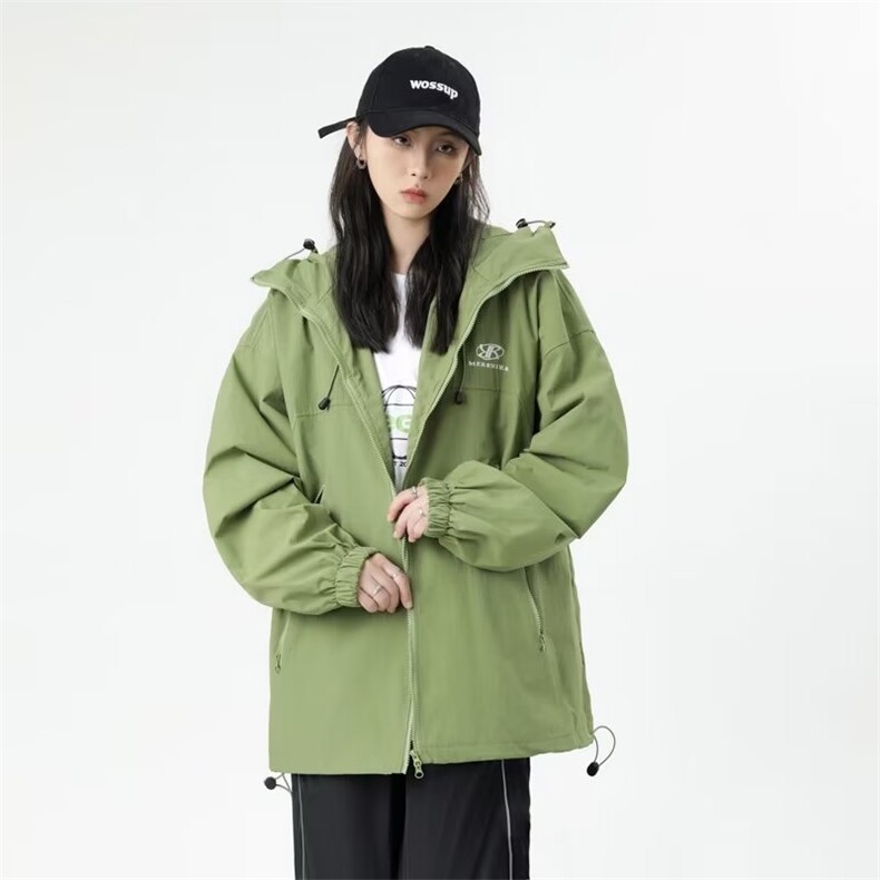 美式街头防风防水户外冲锋衣男女情侣连帽夹克外套宽松CF197-P60,男装夹克,星座1008