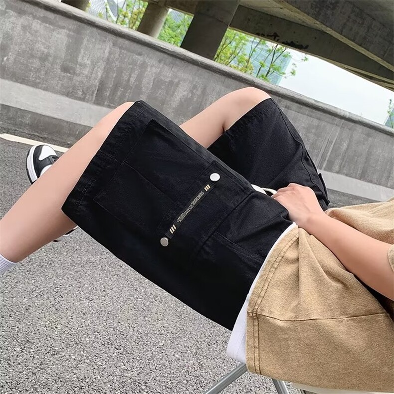 23夏季新款拼接工装裤抖音品质宽松休闲短裤DK63-P36,男装休闲裤,星座1109-3