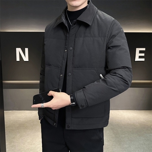 5888L-L-5XL-P175店主风商务休闲翻领轻薄白鸭绒特殊防寒服外套图片