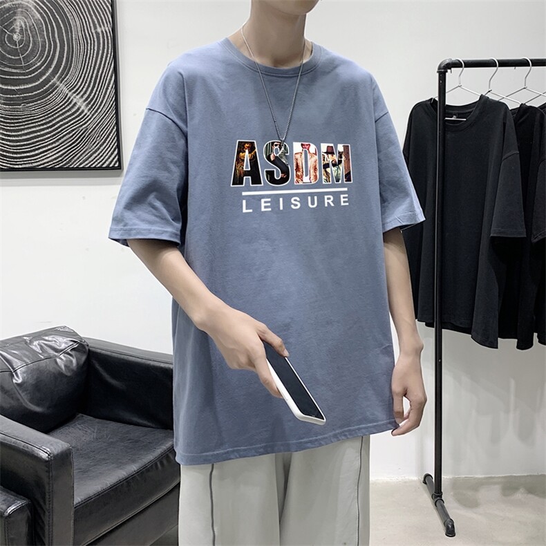 T1543P25港风室内潮牌图案印花圆领短袖T恤宽松大码男士T恤,男装T恤,星座510A-1