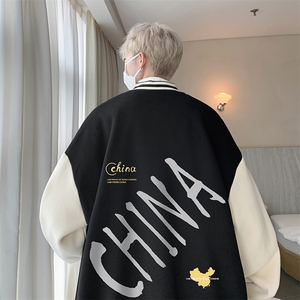 摇粒绒棒球服男大码开衫卫衣男夹克 BF86208-P65图片