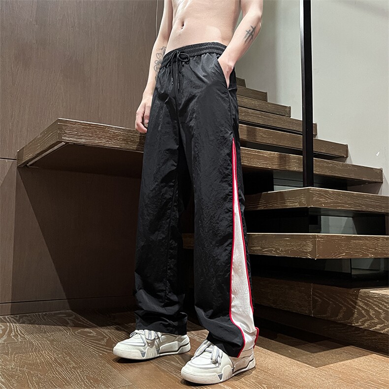 秋季美式insi高街hiphop拼接宽松运动长裤货号K2315P4568图片
