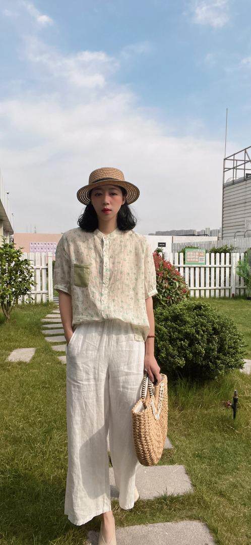 纯苎连衣裙小衫裤子裙子衬衣 时尚风 风淑女风休闲风，女装连衣裙，川哲