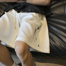 2025新款中式刺绣竹子冰丝短裤宽松M~4XLXZ604-DK206-P35控48，男装牛仔裤，星座604