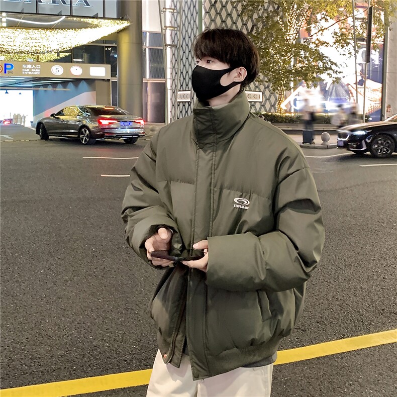 情侣冬装港风PU软皮棉服刺绣logo棉衣休闲加厚外套男G1103P128,男装棉衣,电商A339