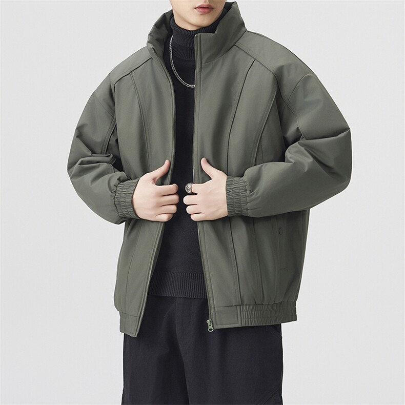 现货美式休闲加厚雪山棉衣夹克外套立领纯色三防户外工装棉服,男装夹克,电商A486-1