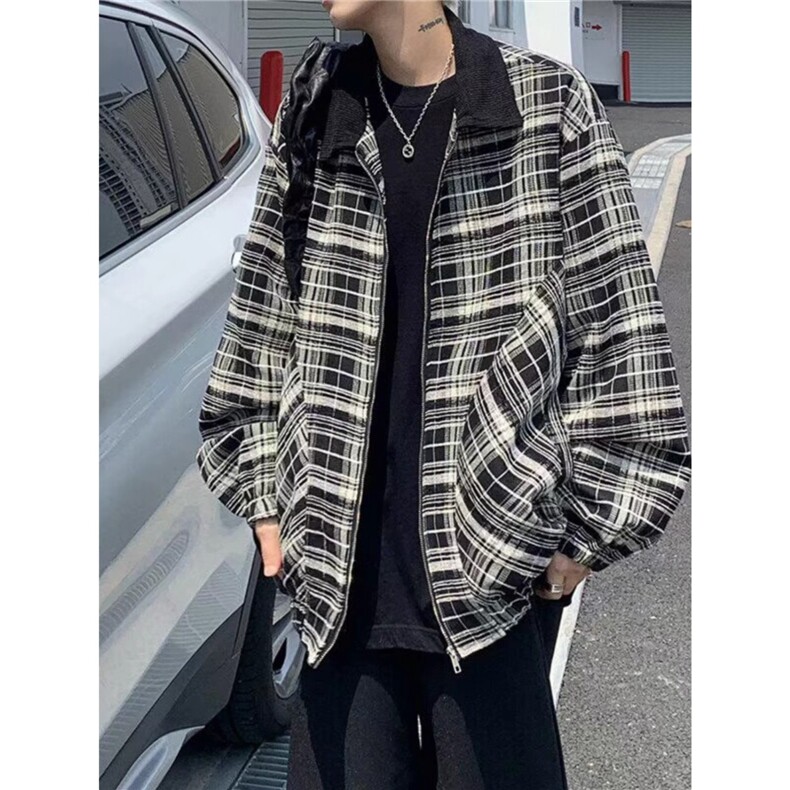 W29-P60美式潮流格子休闲长袖加厚衬衫,男装衬衫,电商B323A