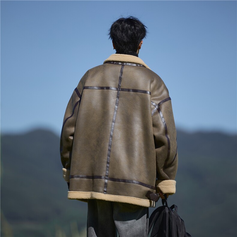 相机片港风大码棉衣外套皮毛一体男加厚棉袄MY198P128控198,男装棉衣,电商A029