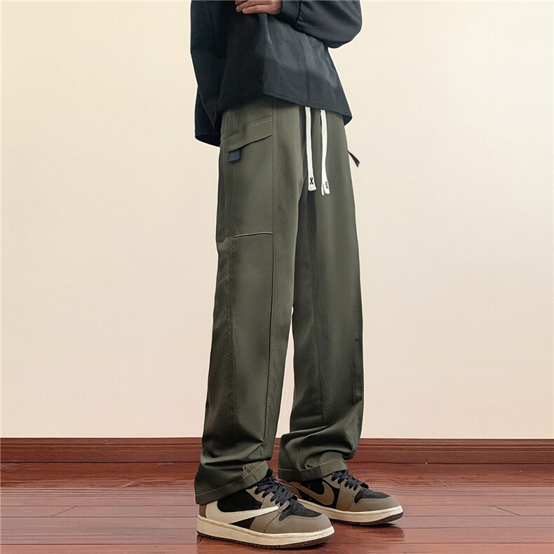 休闲宽松直筒秋季速干休闲裤K072模特地板锦纶(S-3XL)TP22,男装休闲裤,电商A088
