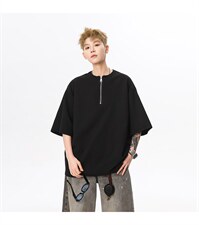 现货夏新重磅亨利领肌理感短袖T恤宽松潮流男513DT3537P33，男装T恤，星座513