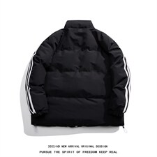 !白底冬季新款侧边两条杠保暖百搭立领棉衣MY355P115控158，男装棉衣，电商A247-1