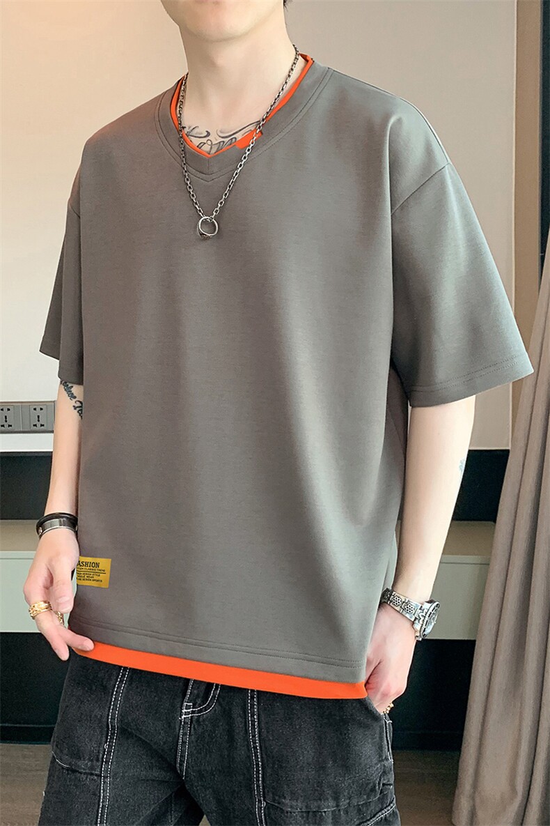 夏季短袖店主风休闲宽松潮牌百搭短袖T恤男TC3138RK01-P30控50,男装T恤,星座717