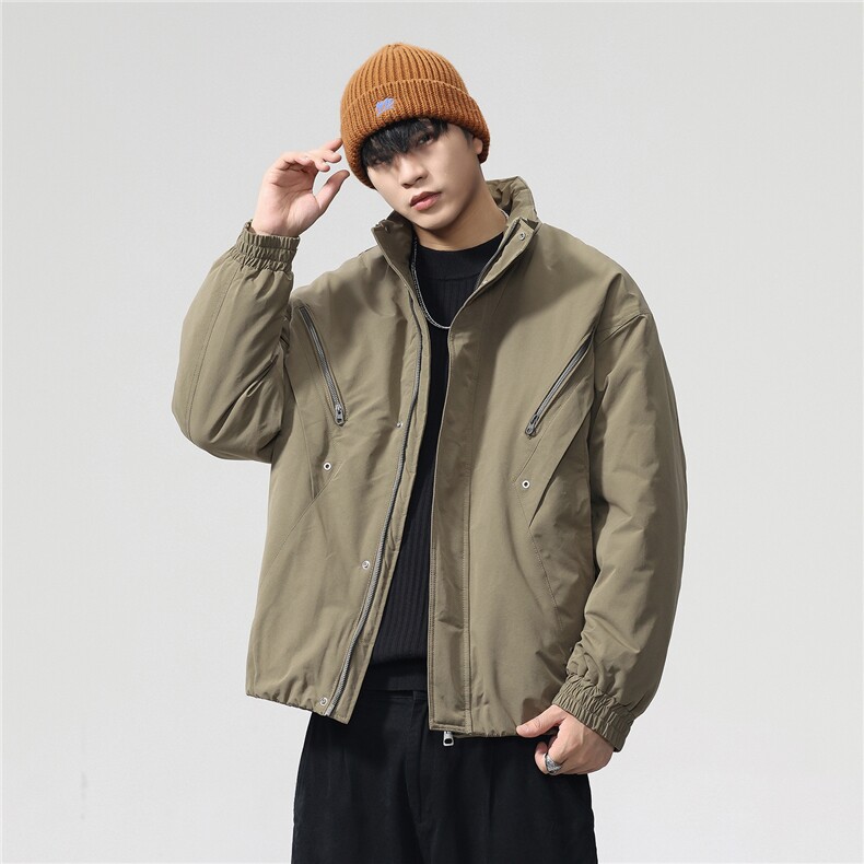 夹棉2025秋冬新款立领工装夹克男女户外登山服棉服,男装夹克,电商D215
