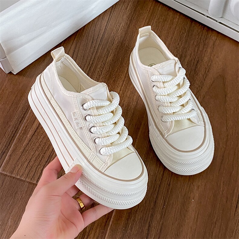韩版帆布鞋女2024夏季新款百搭学生透气厚底女鞋休闲鞋女，女鞋帆布鞋，星座1407-3