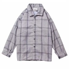 春季潮流学生帅气毛呢大衣男ins宽松风衣男呢子外套格子SY13-p70图片