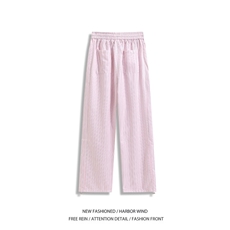 抖音品质潮流多巴胺撞色条纹宽松休闲裤B315-K25557-特p35控68，男装休闲裤，电商B315