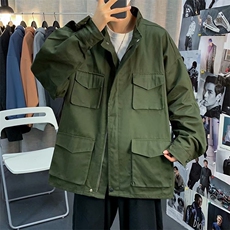 春秋季ins潮牌工装夹克男2025新款韩版复古宽松痞帅外套W3235-P45，男装夹克，星座412