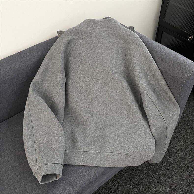 重磅高级感半高领拉链秋季卫衣男女套头cleanfit外套L81066-P42,女装短外套,星座1008