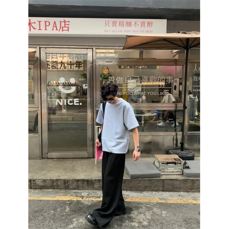可拉链半袖男休闲圆领短袖T恤QDT11P35,男装T恤,星座1116-2