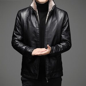 Y5703钱塘2021-2高端加绒加厚男士翻领皮衣夹克大货足跑量P160