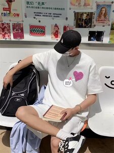 情侣装短袖男t恤夏季潮牌高级感运动短裤一套搭配TZ062-P45图片