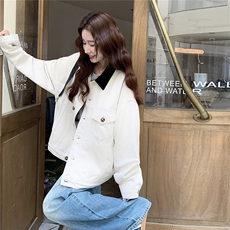 米白拼接外套2C198-6517-P155K238，女装短外套，2C198