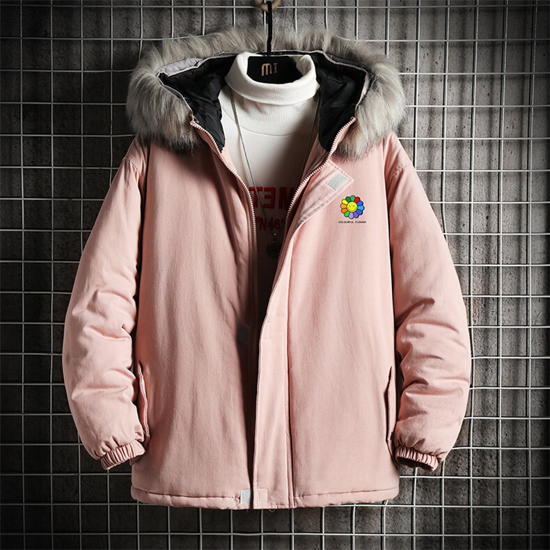 MM48101-P130冬季大毛领衣男士大码加厚袄男服网格挂拍,男装棉衣,电商A040A