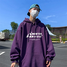 抖音得物供货可提供视频春装重磅美式宽松连帽卫衣DL2422，男装卫衣，电商A486-1