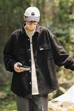 2023秋麂皮绒口袋装饰cityboy长袖衬衫男工装夹克外套C22652-P65，男装衬衫，电商A082