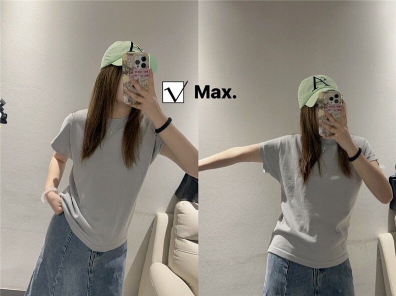 短袖t恤女款休闲时尚百搭洋气减龄显瘦上衣夏季,女装T恤,沐策羊绒