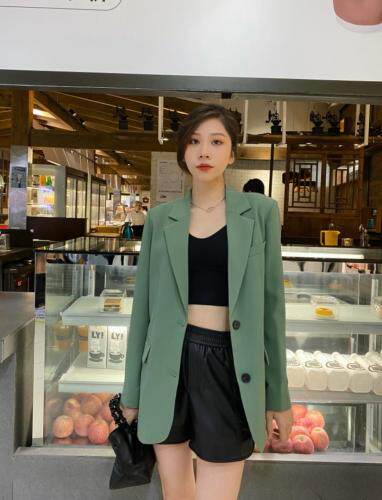 秋季新款西装外套单排扣，女装西装，mona 茉奈