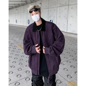 夹克男士韩版潮流拼接领子高街帅气百搭2024秋冬ins外套W5879-P67