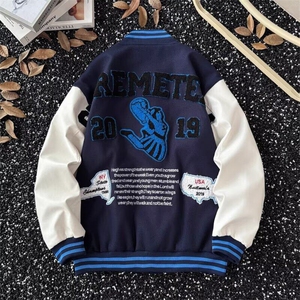美式高街Sup25周年棒球服刺绣夹克男女vibe风修身短外套W6601-P69图片