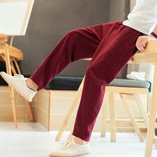2021春秋季新款男装棉麻风提花宽松休闲裤小脚裤藏青，男装休闲裤，电商B277(原6028)
