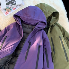 冬季连帽夹克羽绒服冲锋衣外套防水抗寒白鸭绒羽绒服短款控238，男装羽绒服，星座301D-4(原星座1004-4）