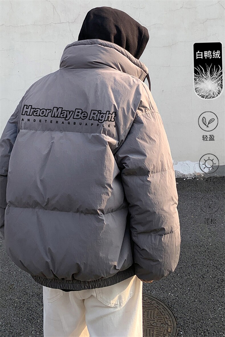 街景新款字母印花面包服50白鸭绒羽绒服A247-YR6218P225控268,男装羽绒服,电商A247