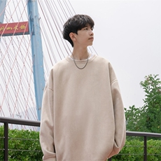 抖音得物高品质纯色大码休闲麂皮绒圆领卫衣wyjp1000-特p24，男装卫衣，星座605(原A050)