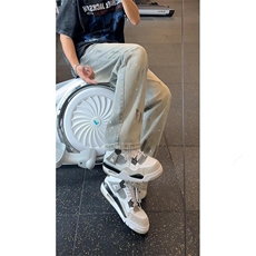 美式高街喷墨牛仔裤男款夏季设计感小众cleanfit裤子宽松直筒长裤，男装牛仔裤，星座410-6（原星座1304-1）