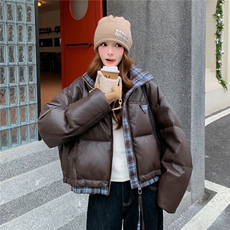 大货已出！蛋白皮格子拼接羽绒服R2C086-2598P285K398，女装羽绒服，2C086