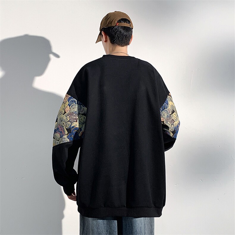 2026春季新款光影墙大码320克华棉刺绣卫衣M-5XHW23675-特P35,男装卫衣,电商A022