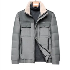 纯色羽绒服冬装白鸭绒加厚保暖面包服商务休闲外套男DS9912-P255图片
