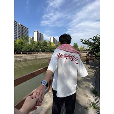 H0899-P35原版做工#刺绣款休闲宽松情侣短袖t恤，女装T恤，星座617A-2