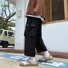 成分：全棉~~港风水洗多口袋工装裤227-2*K307*P50控78，男装休闲裤，星座227-2