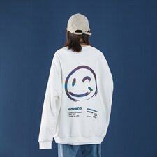 男士卫衣宽松嘻哈青春免烫套头欧美印花外套9711/，男装卫衣，星座1506-1