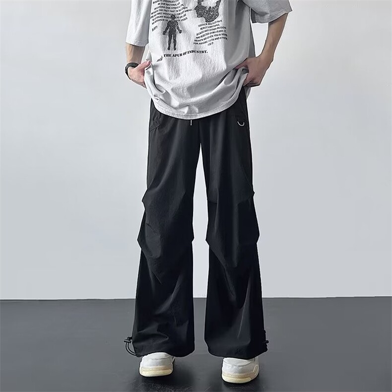 美式日系褶皱工装裤男兵裤子潮牌宽松阔腿休闲裤AK25-P45,男装休闲裤,星座1109-3