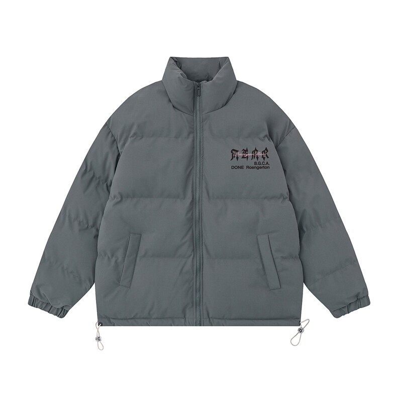 白底23冬季时尚百搭宽松字母印花加厚棉服外套MY2080特批65控98,男装棉衣,电商A247-1