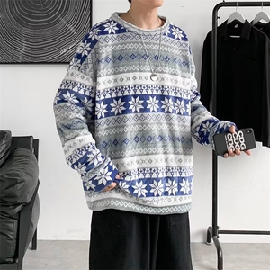 毛衣男港味2023秋季复古日系针织衫Y47P62图片